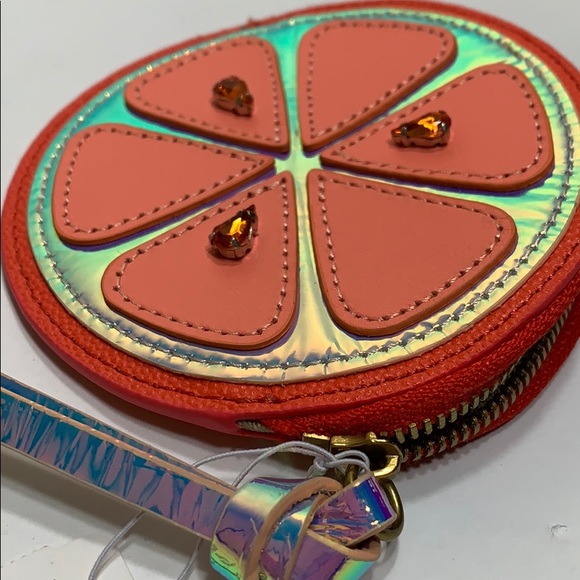 J. Crew Handbags - J. Crew Orange Slice Leather Coin Purse NWT ❤️HP❤️